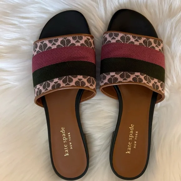 KATE SPADE Spade Flower Jacquard Leather Sandals - Picture 5 of 11